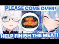 Fubuki Called By Suisei To Help Finish Meat Hololive Eng Subs