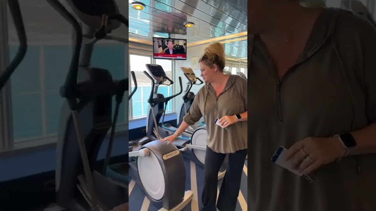 Mom gives you a tour around our gym. #cruiseship #gym #GymTok #cruise @Holland America Line