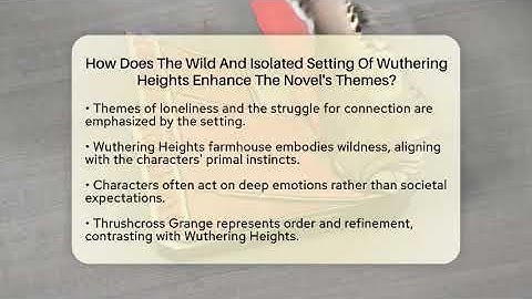 How Does The Wild And Isolated Setting Of Wuthering Heights Enhance The Novel