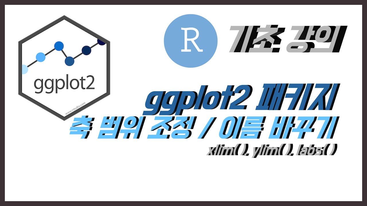 [R 데이터 분석 기초] ggplot2 패키지 xlim, ylim, labs 축 범위 설정 및 이름 바꾸기 - YouTube