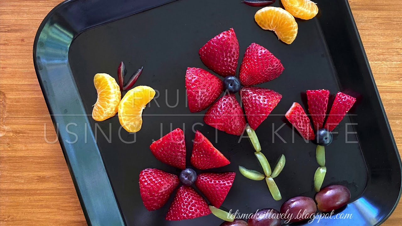 Strawberry flowers/Simple Fruit Art/Nutritious and fun snack for kids