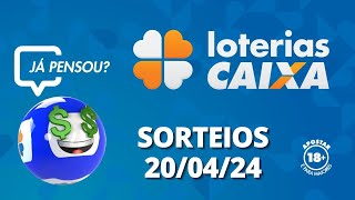 Loterias CAIXA: +Milionária, Mega-Sena, Quina e mais 20/04/2024