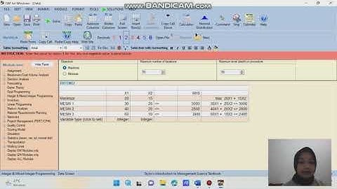 Pembahasan (Soal 3) Integer Programming Menggunakan Aplikasi POM-QM