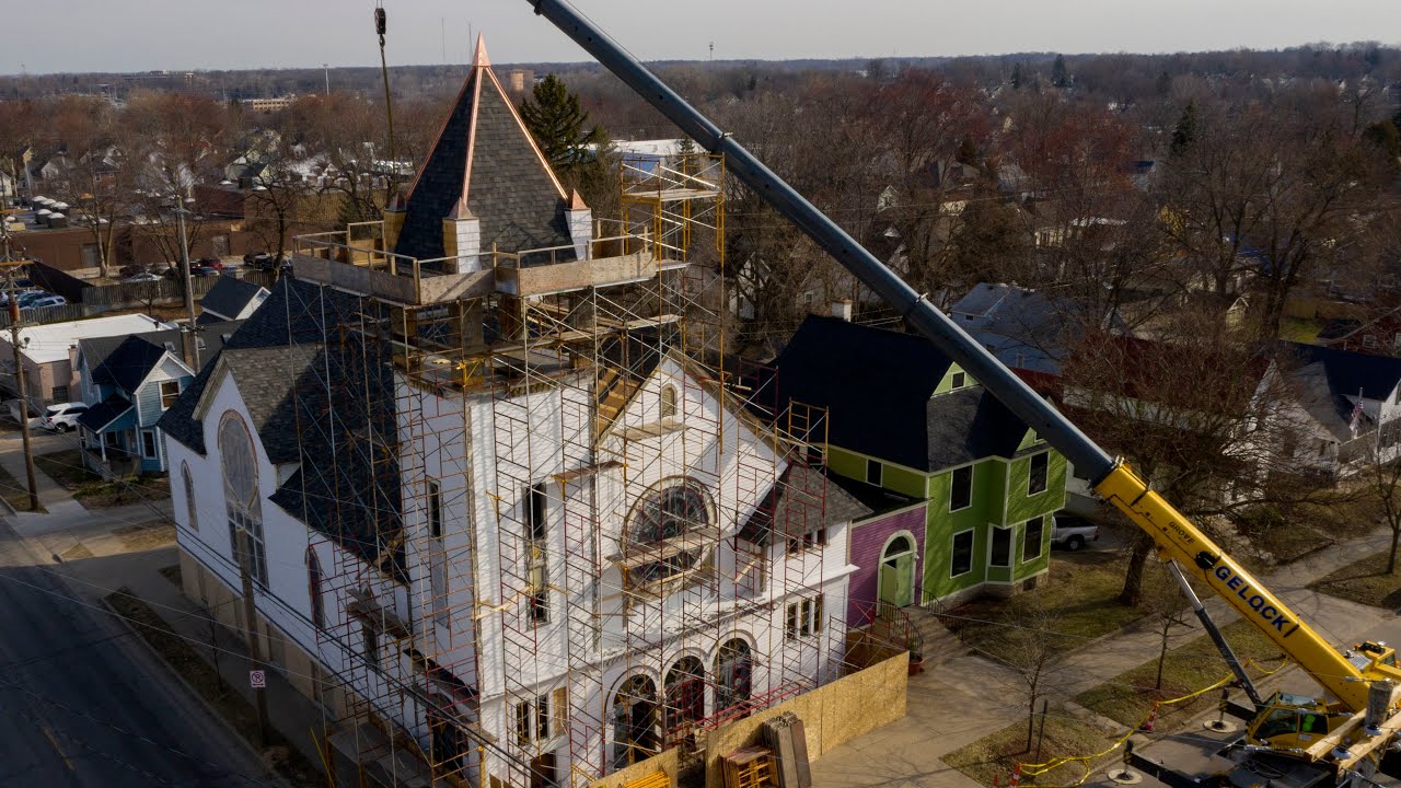 newspaper mockup Church undergoes next step in restoration