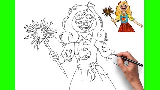 How to Draw MISS DELIGHT | POPPY PLAYTIME 3 | EASY