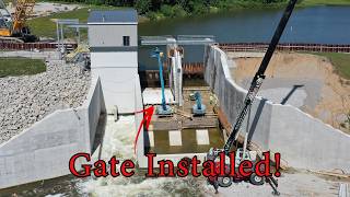 Smallwood Dam Is Almost Finished! Final Gates Installed Before Lake Refill! - Drone - Dam Collapse