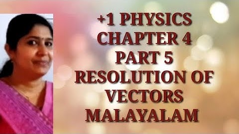 +1 Physics : RESOLUTION OF VECTORS MALAYALAM