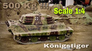 500 кг Mega RC Tank King Tiger Масштаб 1: 4 Демонстрация | Металл | Intermodellbau Дортмунд 2021