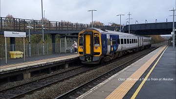 Class 158s and a Tesco freight service at Ilkeston