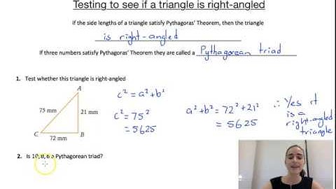 Testing to see if a triangle is right angled