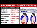 Full Week Workout Plan For Fat Loss @BuddyFitness