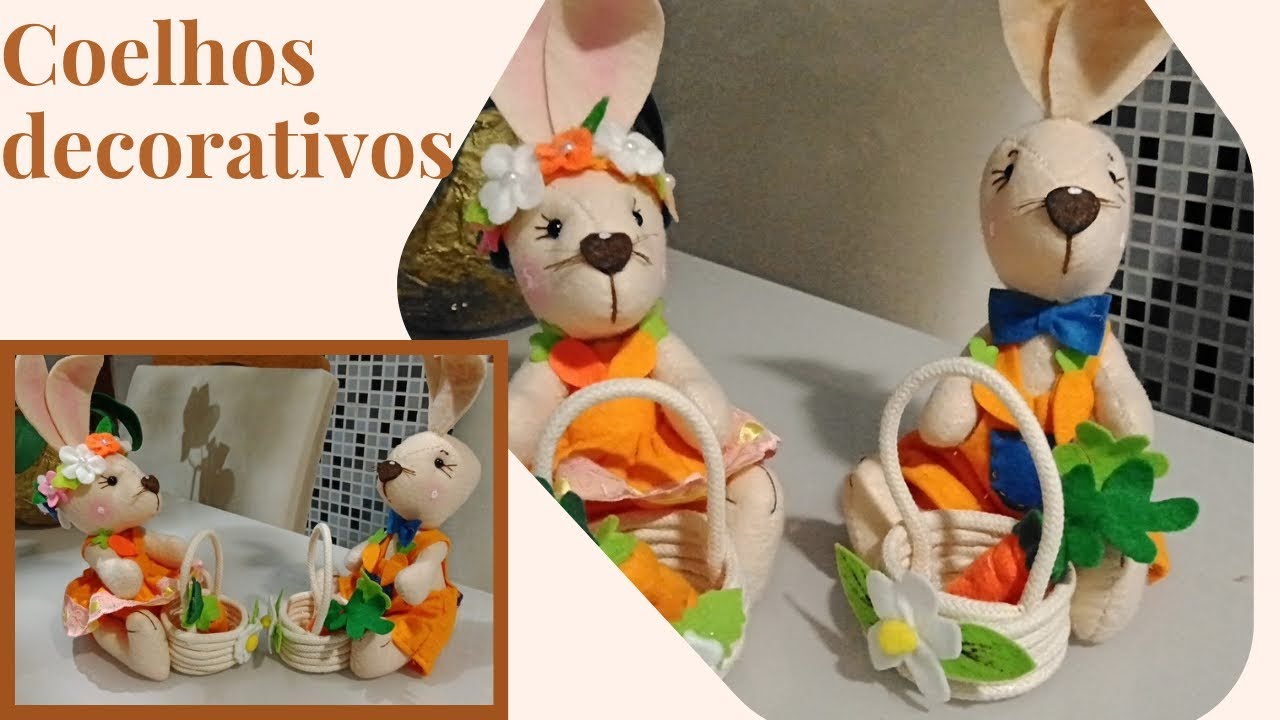 Faça um lindo coelhinho para presentear ou para decorar seu ambiente! 🐰✨