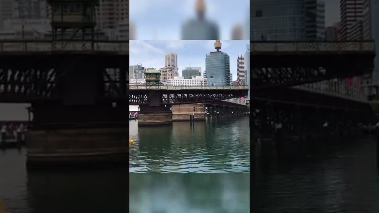 Pyrmont bridge at Darling Harbour twisting to allow a yatch to pass through ❤️ Adbuta Australia ❤️.