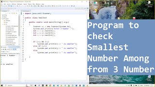 Program to Check Smallest Number Among from three Numbers