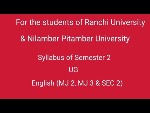 Syllabus of semester 2 ug English...#university
