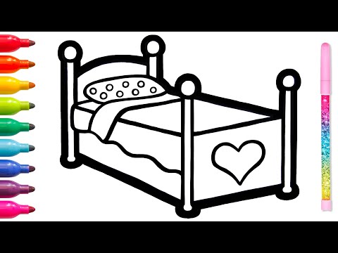 Tempat Tidur Warna-warni Yang Mudah Menggambar | Cara Menggambar Objek Untuk Anak-anak #52