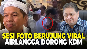 Detik-Detik Viral Airlangga dorong Dedi Mulyadi Saat Foto dengan Jusuf Kalla