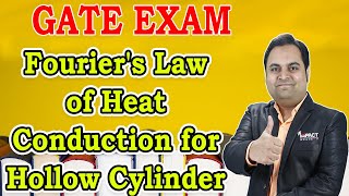 Fourier's Law of Heat Conduction For Hollow Cylinder (GATE) | Conduction | Heat Transfer |