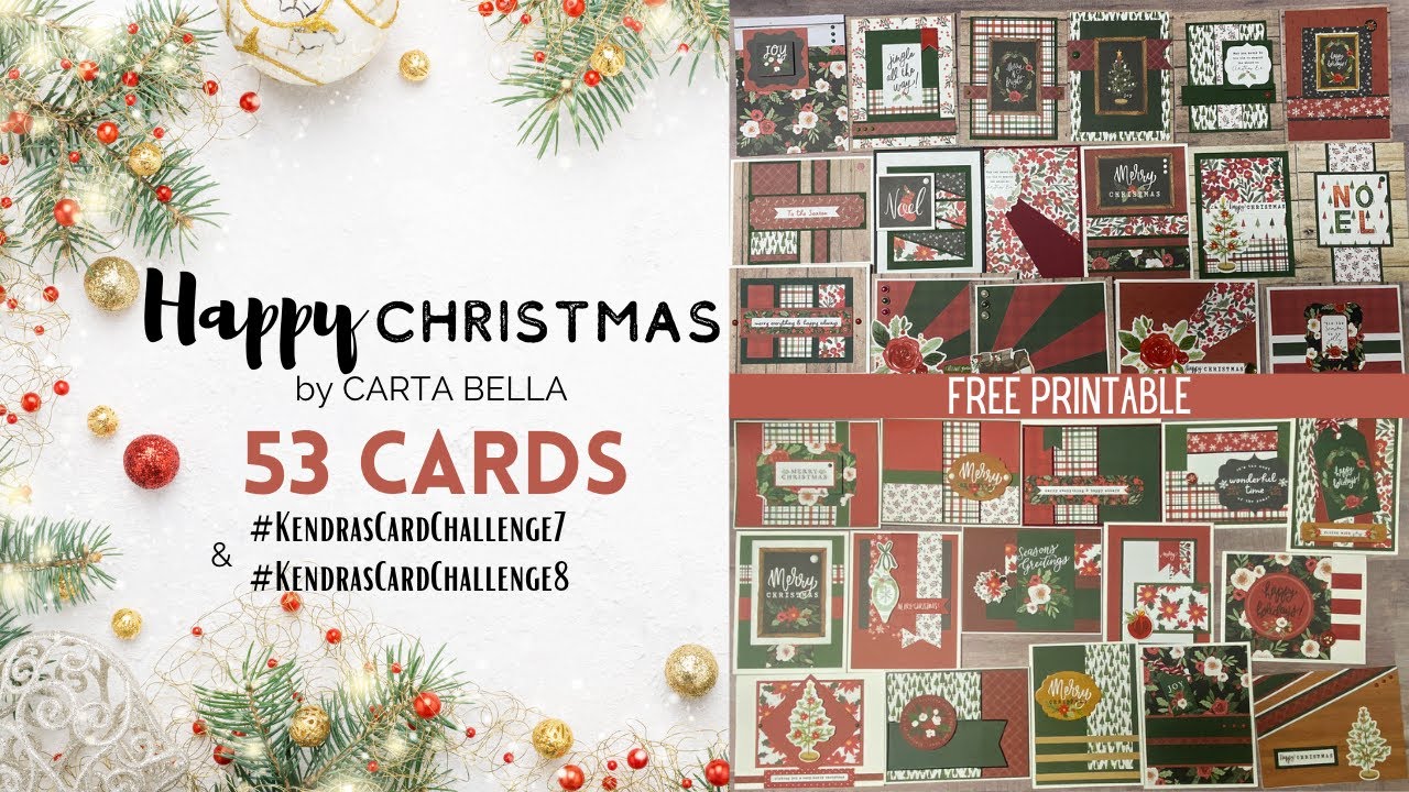 53 Cards with Happy Christmas 6”x 6” Paper Pad by Carta Bella - No  Stamping! Free Printable 