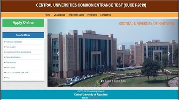 CUCET 2019 | OFFICIAL NOTIFICATION | APPLY ONLINE UG, PG, PHD | VICKYROID