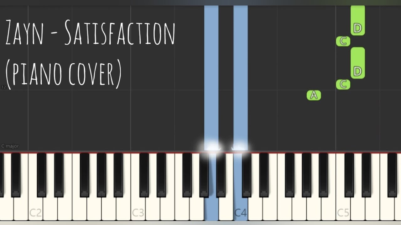 ZAYN - Satisfaction | Piano Pop Song Tutorial Sheet Music - YouTube