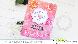 Magnolia & Coffee Card with Mixed Media Techniques