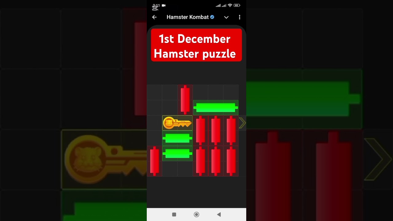 Hamster Kombat Mini-Game 1st December | mini game hamster | puzzle game hamster Kombat #hamstergame