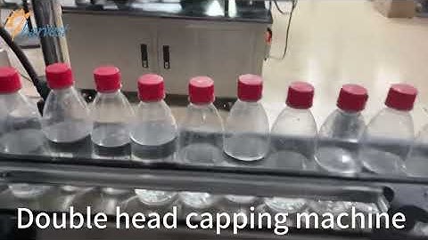 Double Head Capping Machine for Plastic Bottle with 4 wheels , Screwing cap machine for container