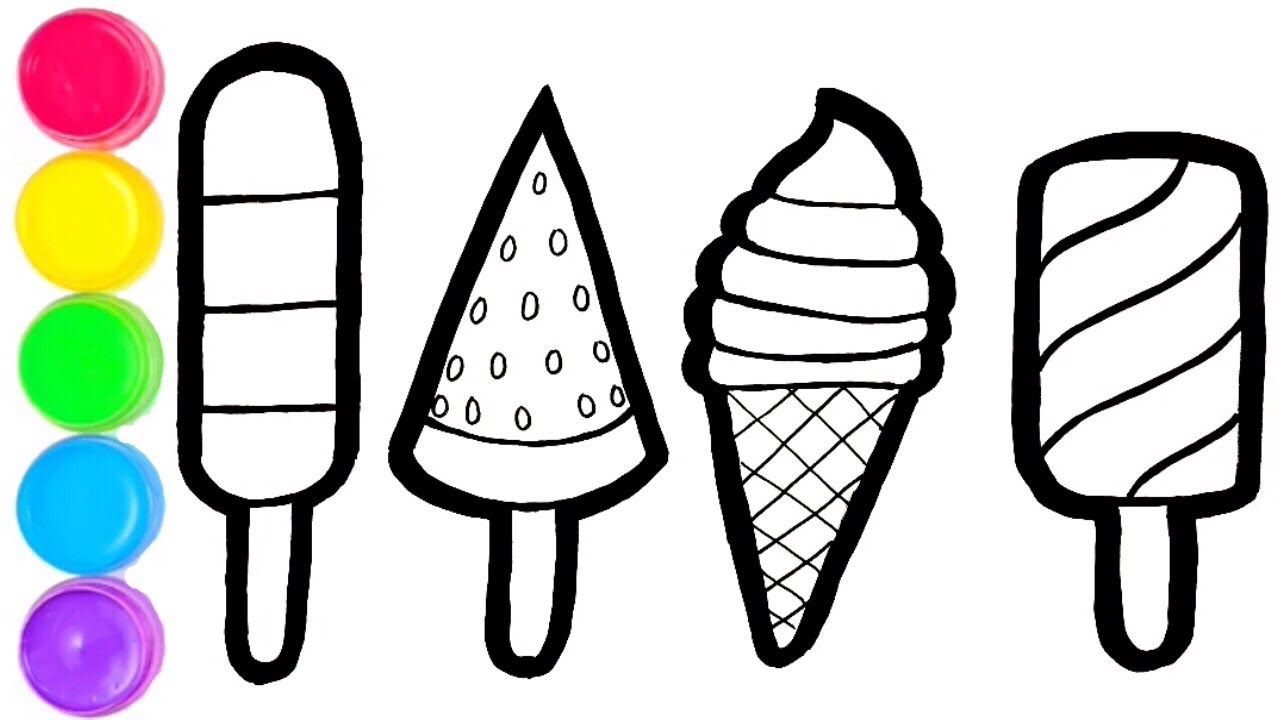 Tiny Simple Ice cream Drawing Colorful Sticker for Sale by mini