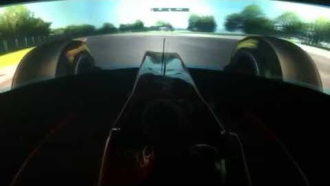 Evotek F1 racing simulator running Pixelwarp warp software.