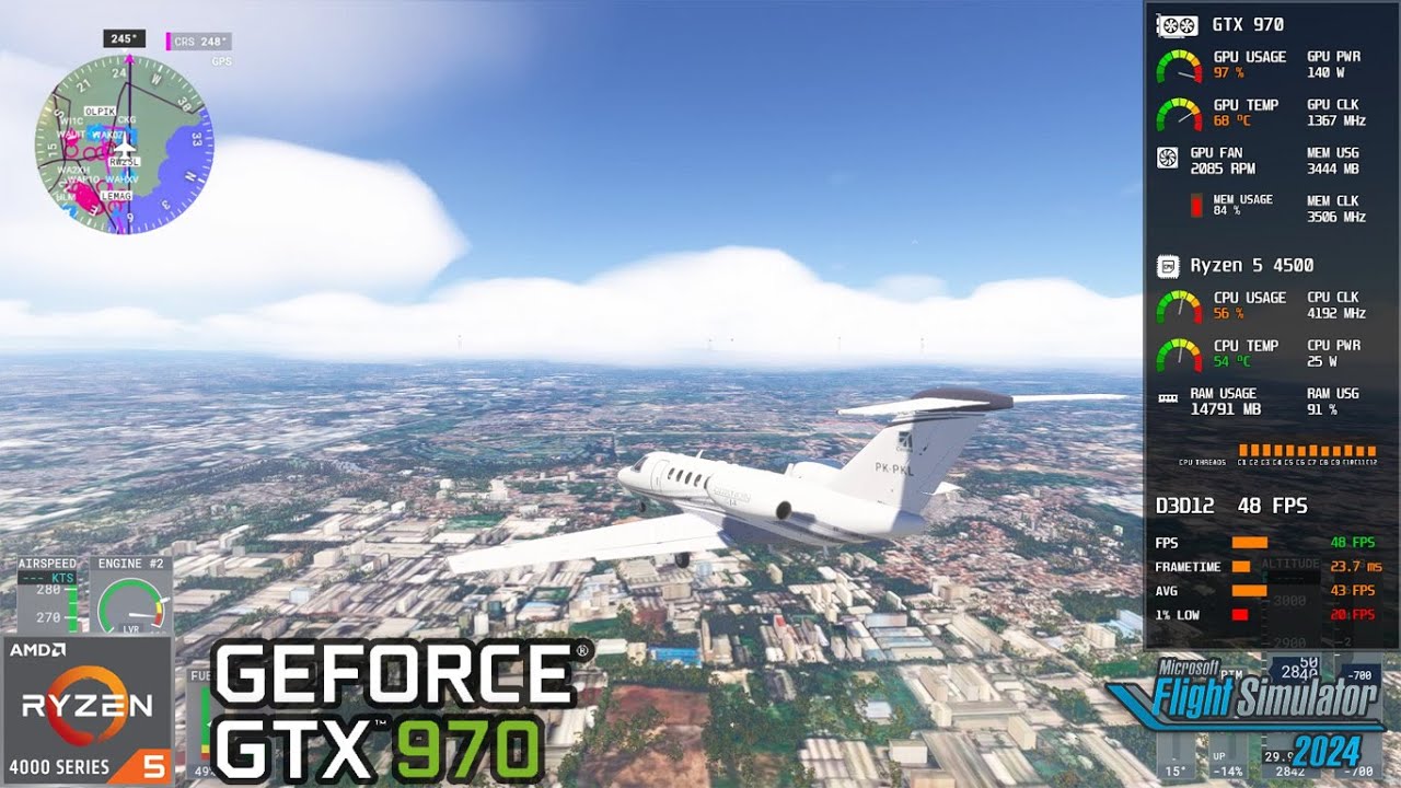 Microsoft Flight Simulator 2024 | GTX 970 4GB + Ryzen 5 4500