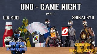 Mortal Kombat 1 AI Voice - Game Night - UNO Shenanigans, but it animated like this | Part 1
