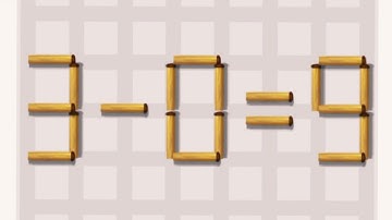 (MATCHSTICK PUZZLES #32)MOVE 1 STICK TO MAKE EQUATION CORRECT! 3-0=9!
