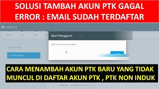 Solusi Tambah Akun PTK Email yang muncul 