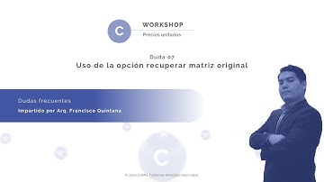 #Neodata Preguntas frecuentes 07 Uso de la opción recuperar matriz original