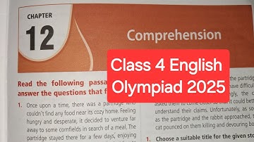 Class 4 English Olympiad | Chapter 12 Comprehension  |IEO | Class 4 Olympiad #IEO #englisholympiad 