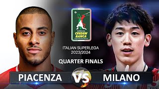 Quarter Finals of Italian Volleyball SuperLega 2023/2024 | Piacenza vs Milano