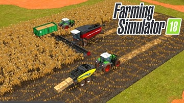 Combine Harvester and Baler Tools Work in Farming Simulator 18 | Timelapse #skullgaming