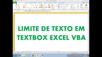 Como LIMITAR QUANTIDADE de Caracteres DIGITADO em Textbox Excel VBA