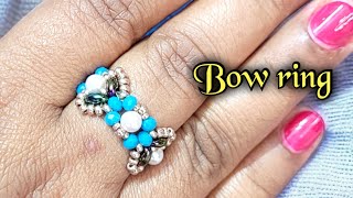 Bow rings tutorial/DIY beaded ring/beaded jewelry making