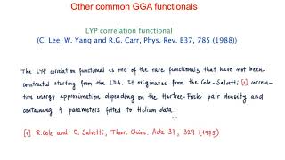 Other common GGA functionals