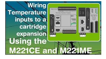 Wiring temperature sensors to a cartridge expansion on a Schneider Modicon M221 PLC (Video 16)