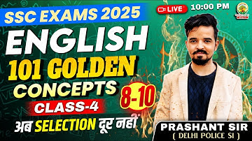 Class 04 | 101 Golden Concepts | SSC EXAMS 2025 | English By Prashant SIr #ssc #2025 #english