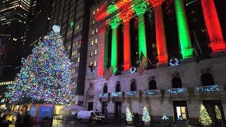 NYC Christmas Lights in the Financial District🎄✨ Holiday Walk 2024