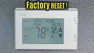 LUX Pro Tx9600TS P721UT | Factory RESET | Digital Thermostat LTX9600TS