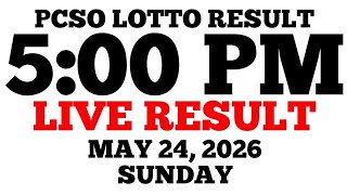 Lotto Result Today 5:00 PM Draw May 24, 2026 Sunday PCSO LIVE Result