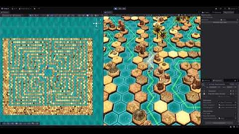 Map generation and boat movement with hex grid pathfinding