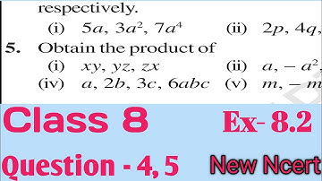 Class 8 Maths - chapter - 8 - Algebraic expressions and identities - Ex- 8.2 - Q - 4, 5 | New Ncert