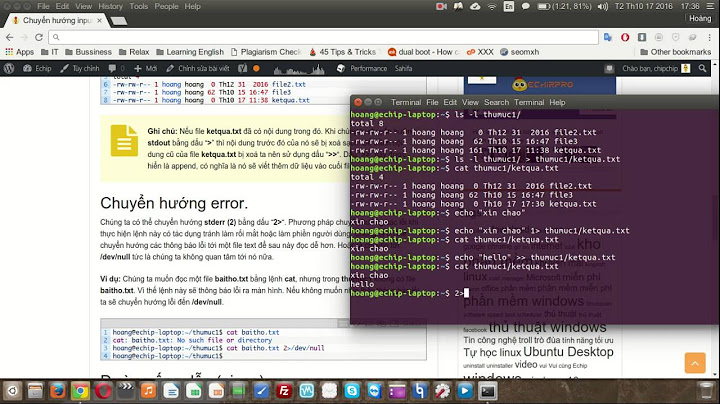 Chuyển hướng hai luồng xuất và lỗi trong linux