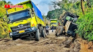 Operator Greder Bernasib Buruk Niat Membantu Driver Truck Hino 500 Malah Kandas